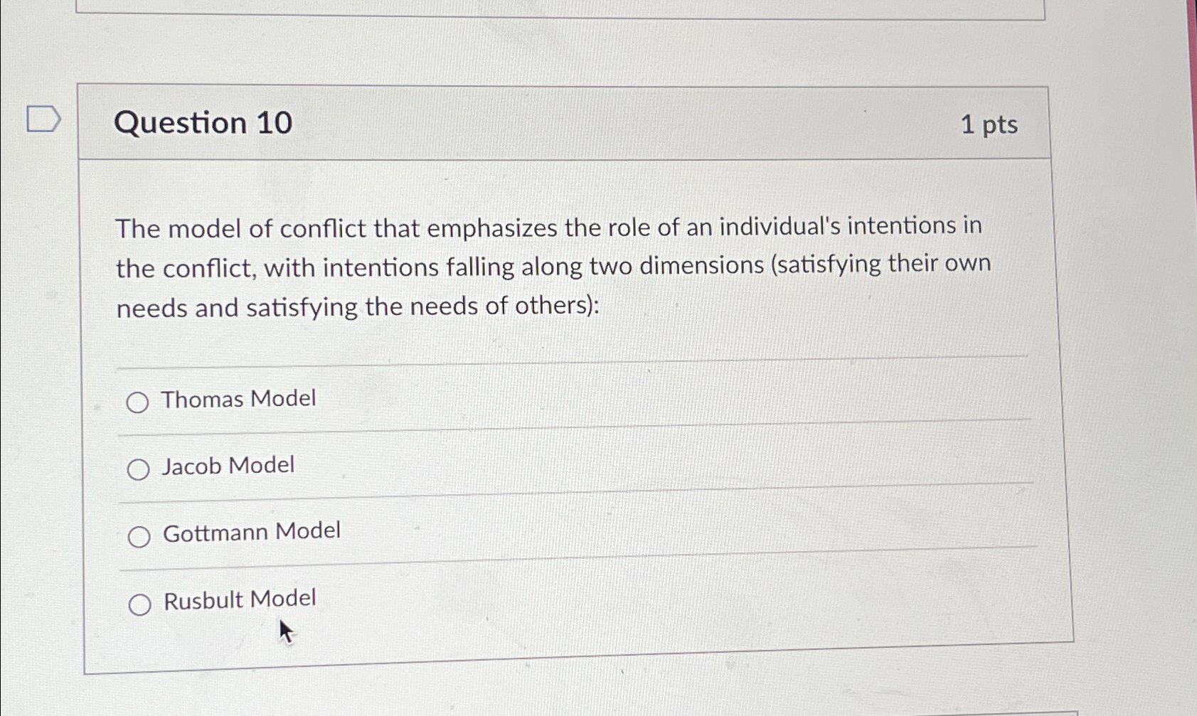 Solved Question Ptsthe Model Of Conflict That Chegg