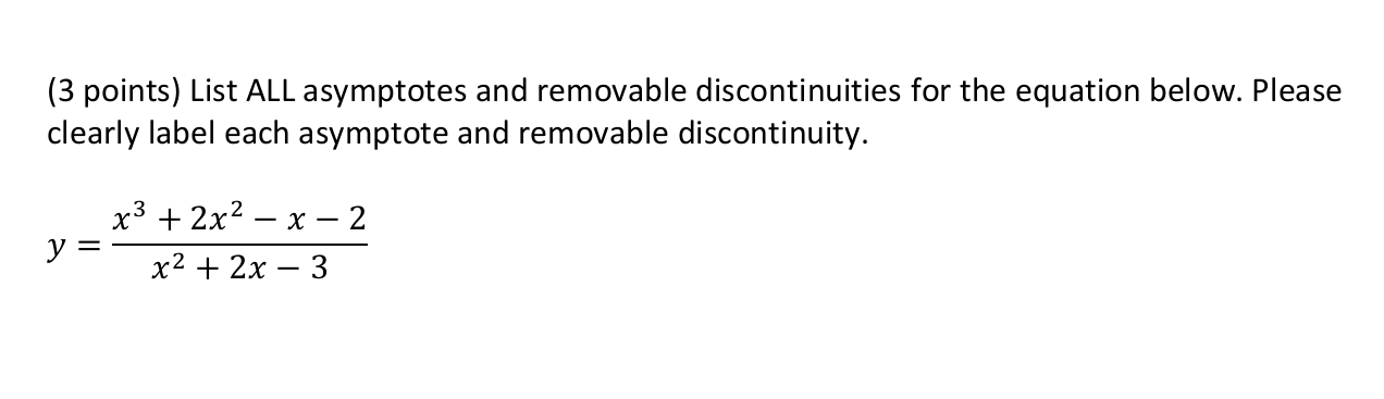 Solved Points List All Asymptotes And Removable Chegg