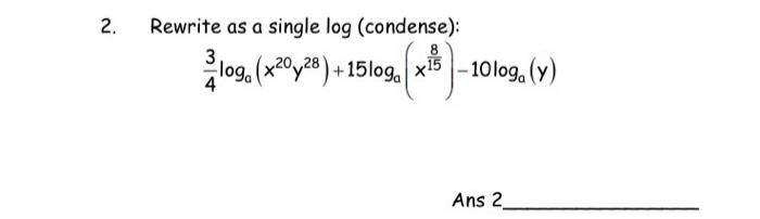 Solved 1 Rewrite In Terms Of Simpler Logs Expand Log X2 Chegg