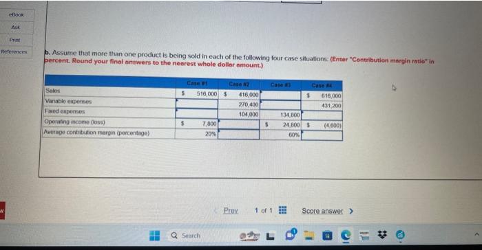 Solved Exercise 4 13 Missing Data Basic Cost Volume Profit Chegg