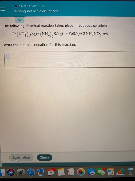 Solved Simple Reactions Writing Net Ionic Equations The Chegg