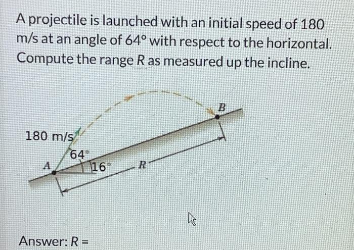 Solved A Projectile Is Launched With An Initial Speed Of