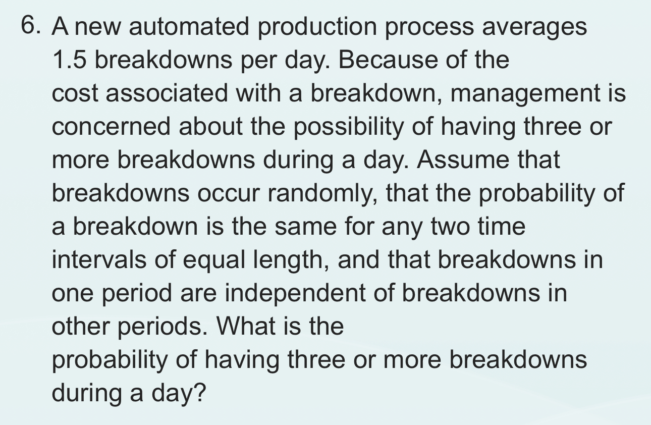 Solved A New Automated Production Process Averages 1 5 Chegg