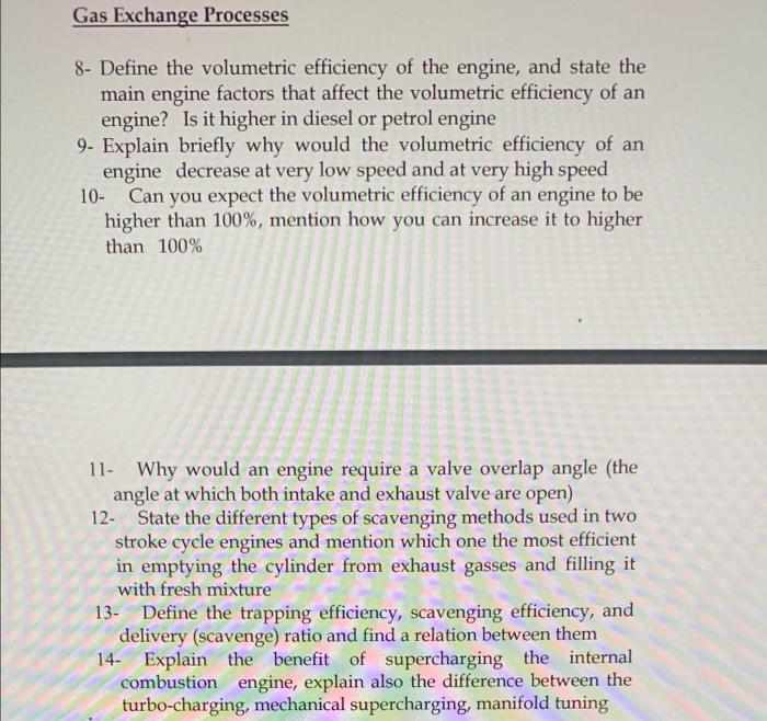 Solved Gas Exchange Processes Define The Volumetric Chegg