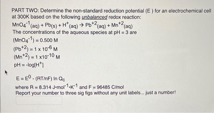 Solved Standard Reduction Potentials In Aqueous Solutions At Chegg