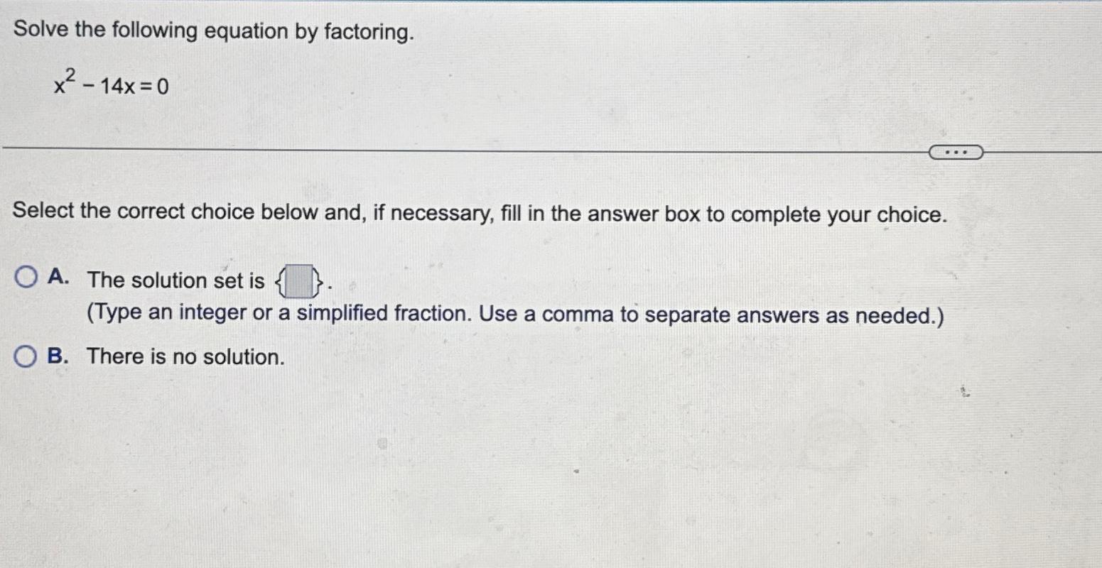 Solved Solve The Following Equation By Chegg