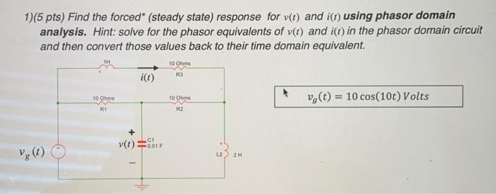 Solved 1 5 Pts Find The Forced Steady State Response Chegg