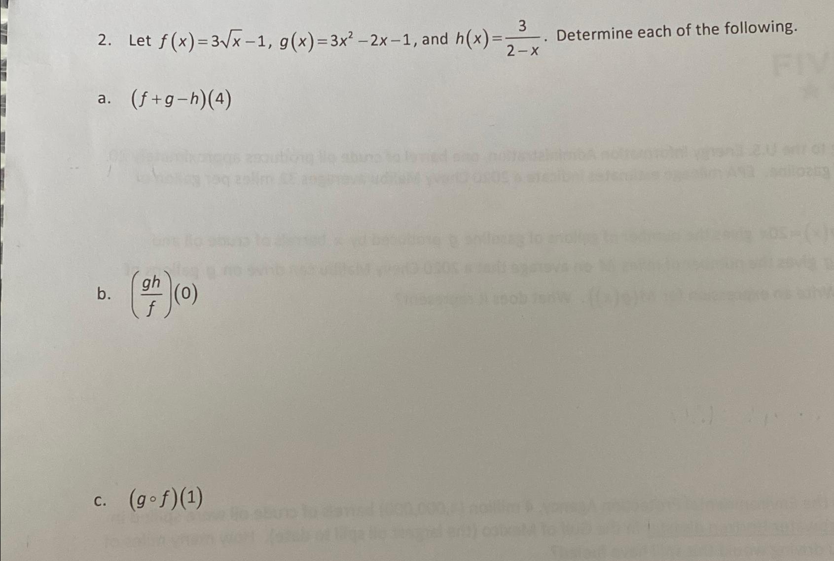 Solved Let F X X G X X X And H X X Chegg