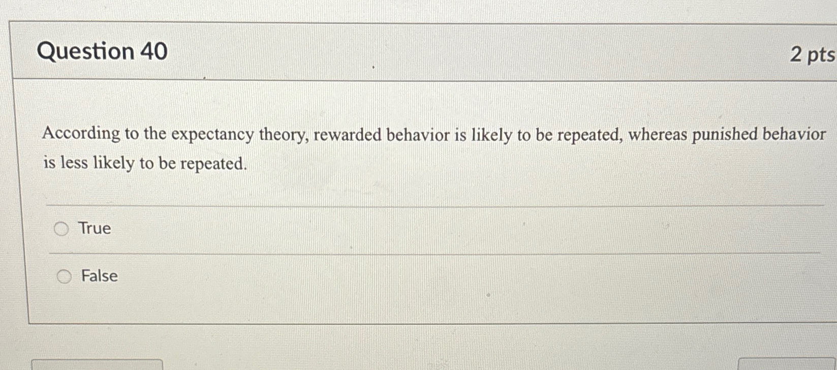 Solved Question 402 PtsAccording To The Expectancy Theory Chegg