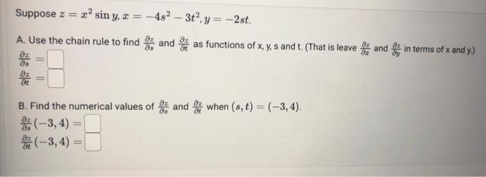 Solved Suppose Z X Siny X S T Y St A Use The Chain Chegg