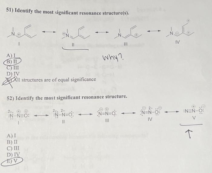 Solved Identify The Most Significant Resonance Chegg