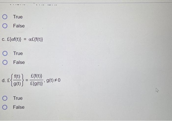 Solved Let F T And G T Be Functions Whose Laplace Chegg