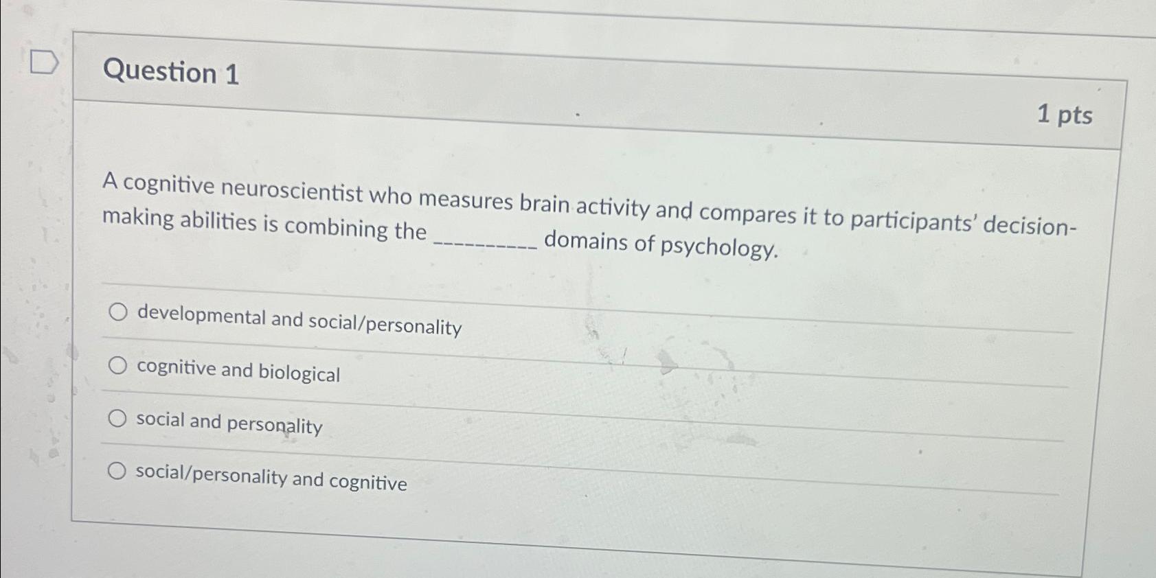 Solved Question 11 PtsA Cognitive Neuroscientist Who Chegg