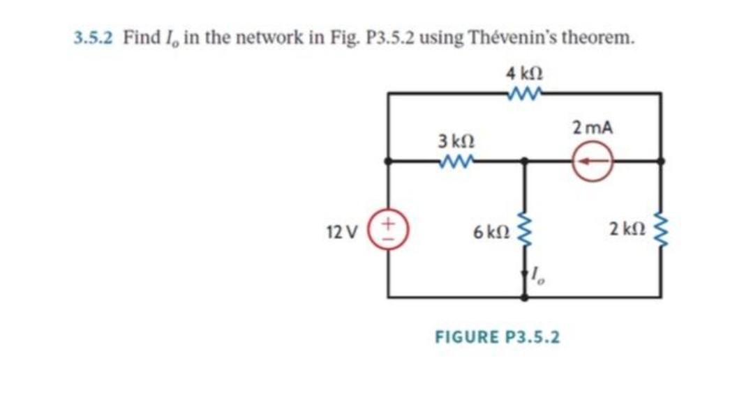 Solved 3 5 2 Find Io In The Network In Fig P3 5 2 Using Chegg