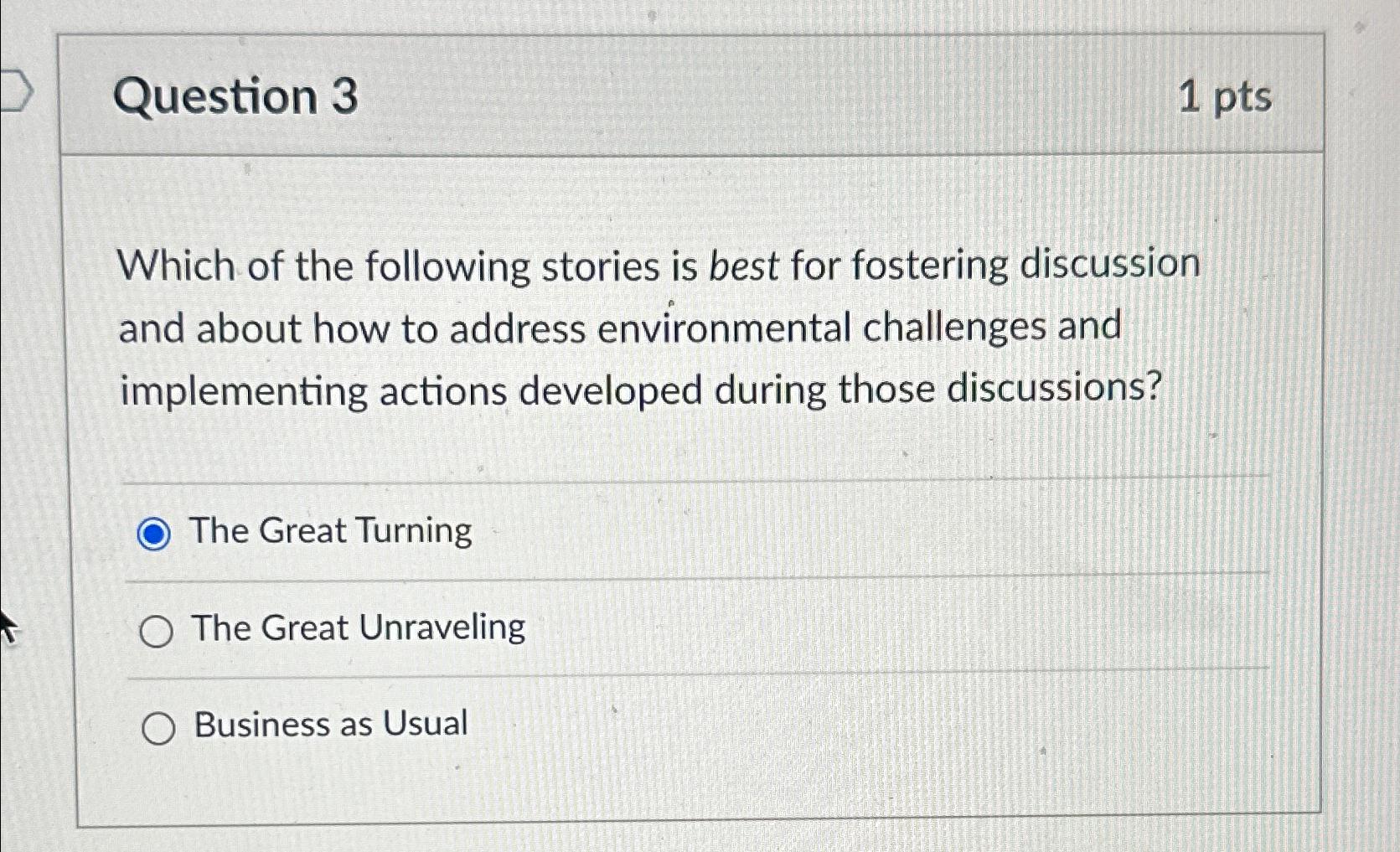 Solved Question Ptswhich Of The Following Stories Is Chegg