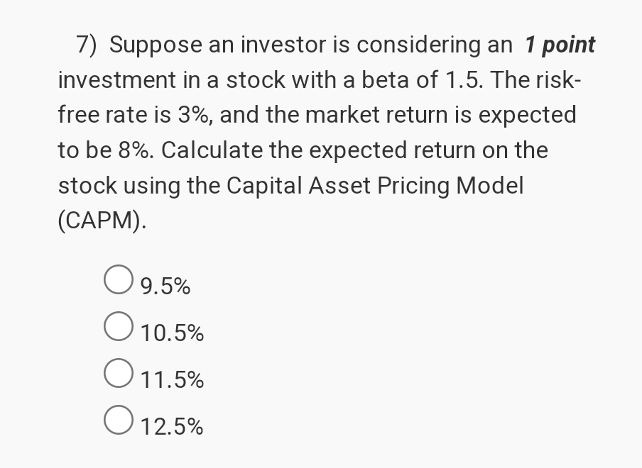 Solved Suppose An Investor Is Considering An Point Chegg