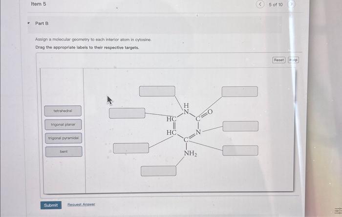 Solved Assign A Molecular Poometry To Each Interior Atom In Chegg