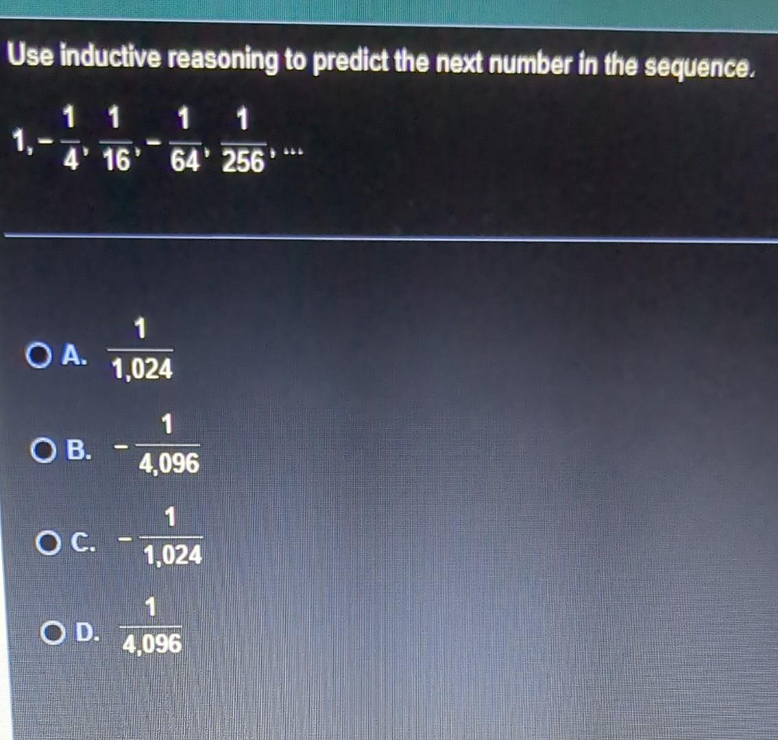 Solved Use Inductive Reasoning To Predict The Next Number In Chegg