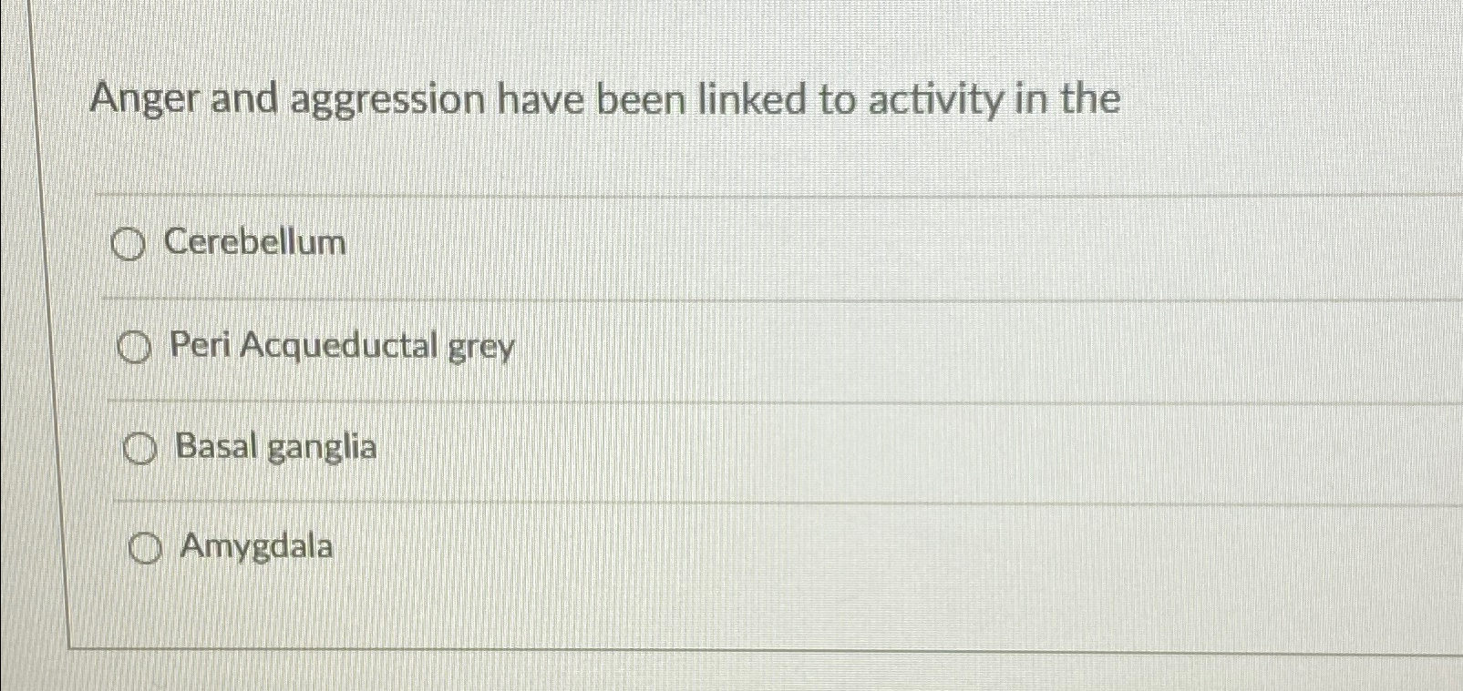 Solved Anger And Aggression Have Been Linked To Activity In Chegg