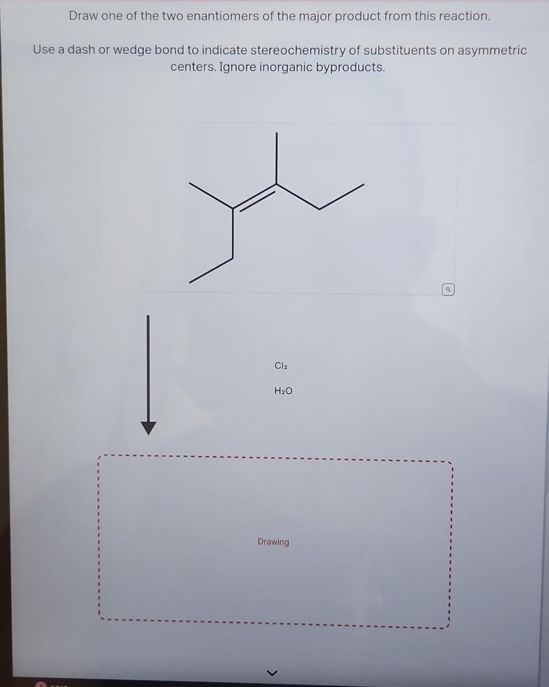 Solved Draw One Of The Two Enantiomers Of The Major Product Chegg