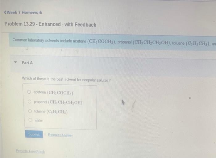 Solved Common Laboratory Solvents Include Acetone Chegg