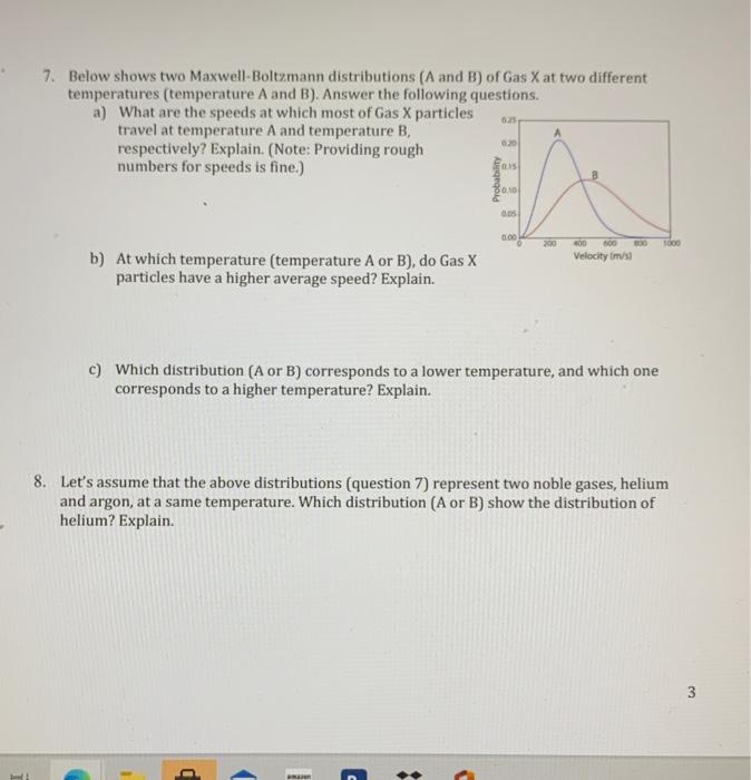 Solved Below Shows Two Maxwell Boltzmann Distributions A Chegg