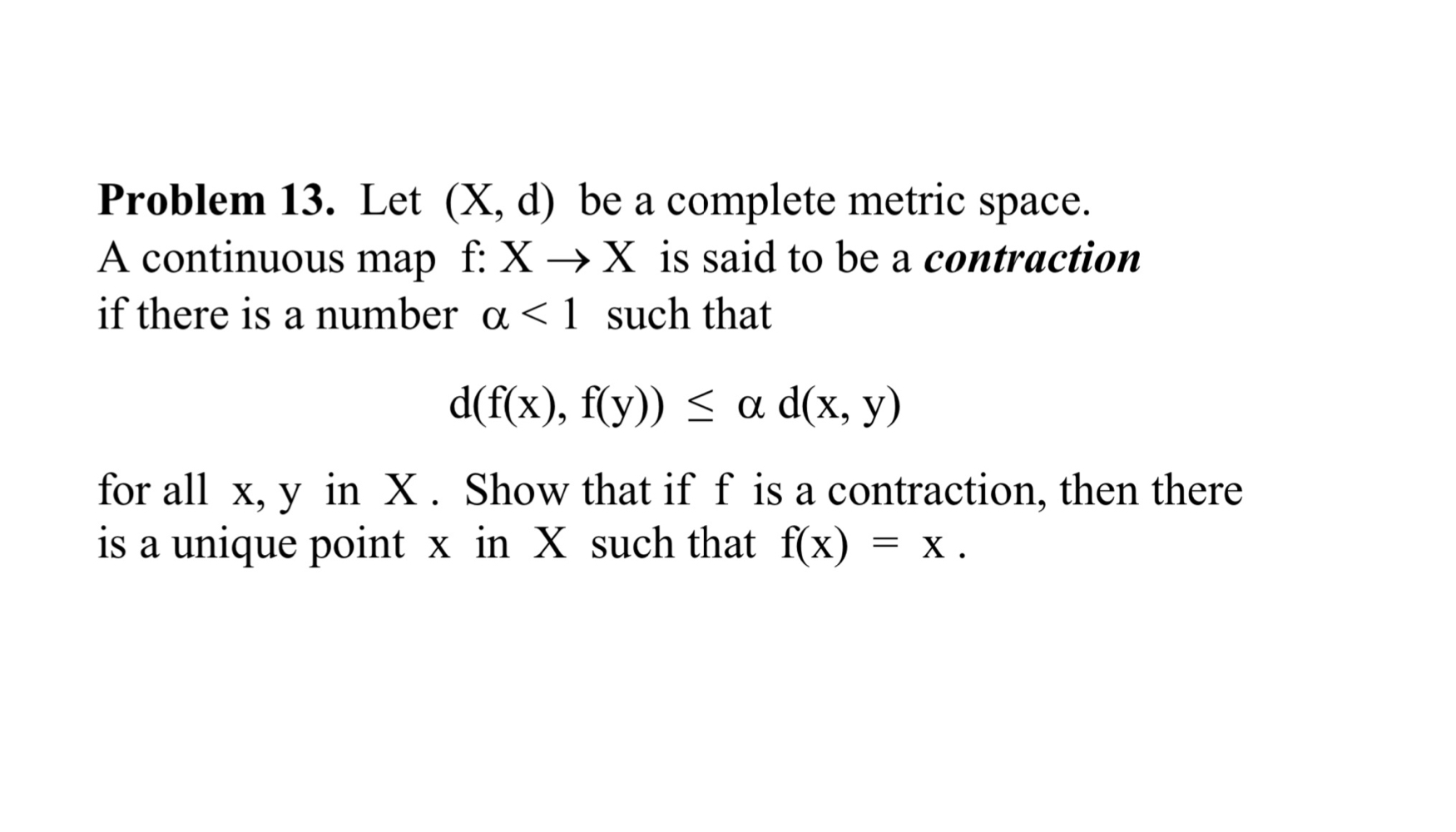 Solved Let X D Be A Complete Metric Space A Continuous Chegg