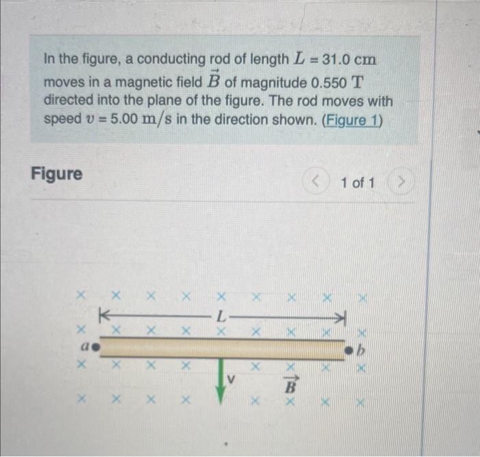 Solved In The Figure A Conducting Rod Of Length L 31 0 Cm Chegg