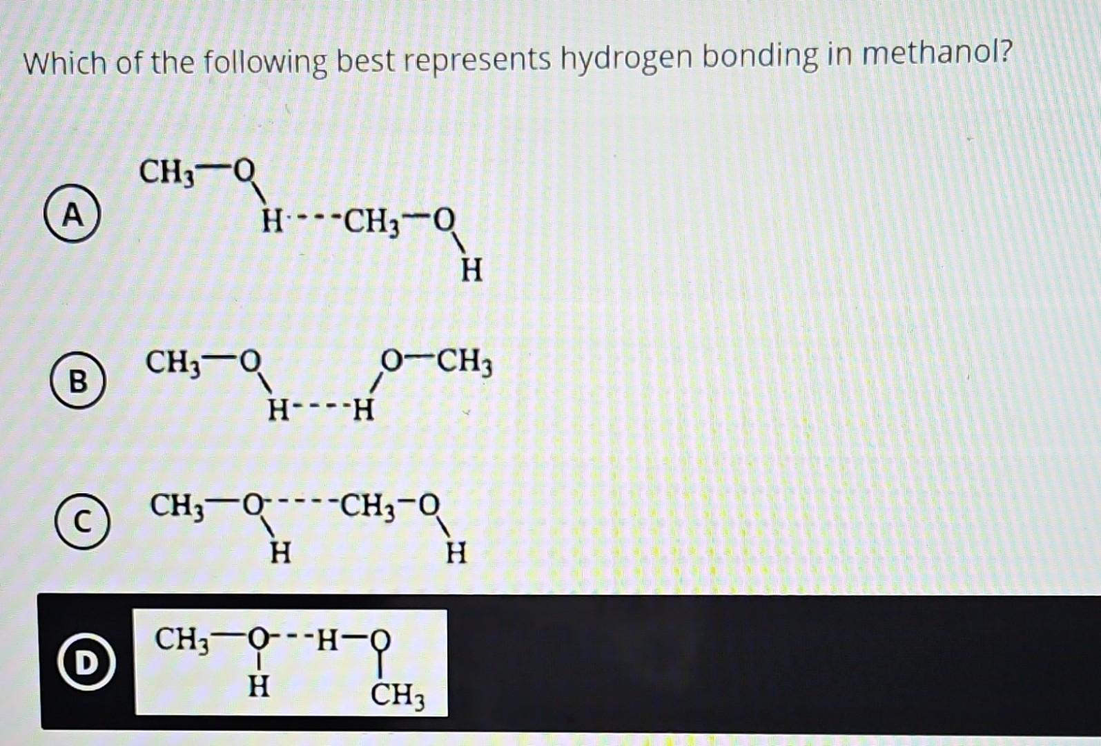 Solved Which Of The Following Best Represents Hydrogen Chegg