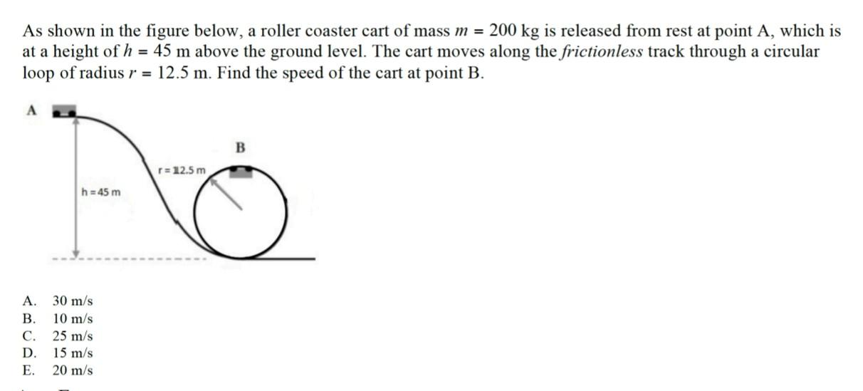 Solved As Shown In The Figure Below A Roller Coaster Cart Chegg