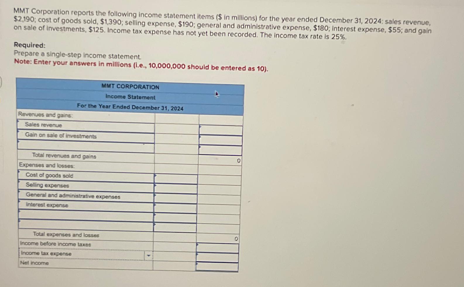 Solved Mmt Corporation Reports The Following Income Chegg