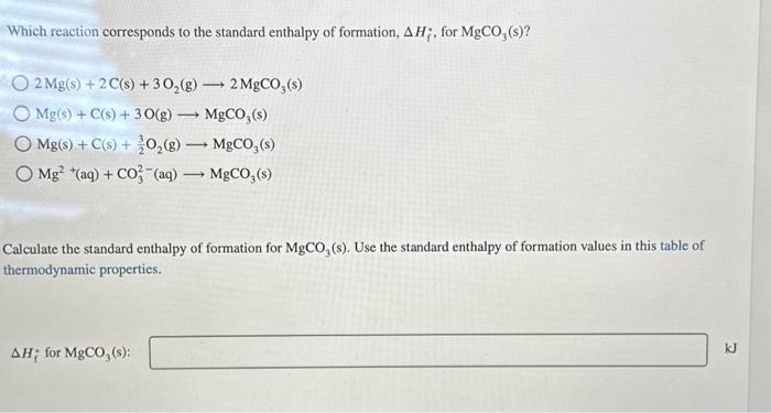 Solved Which Reaction Corresponds To The Standard Enthalpy Chegg