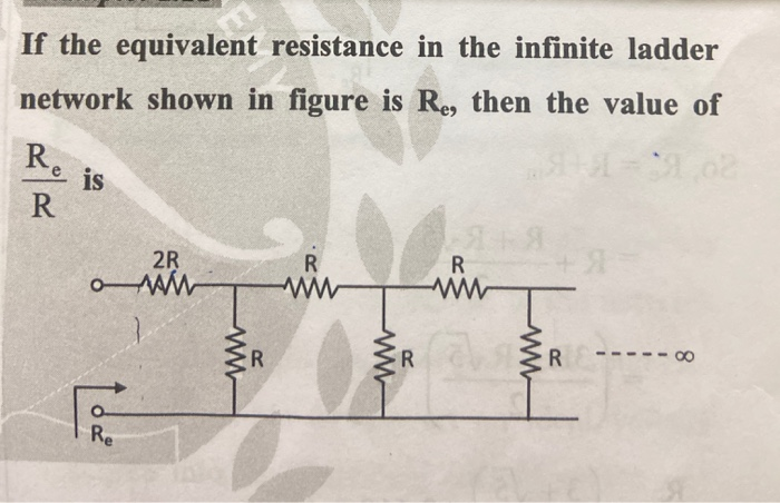 Solved If The Equivalent Resistance In The Infinite Ladder Chegg