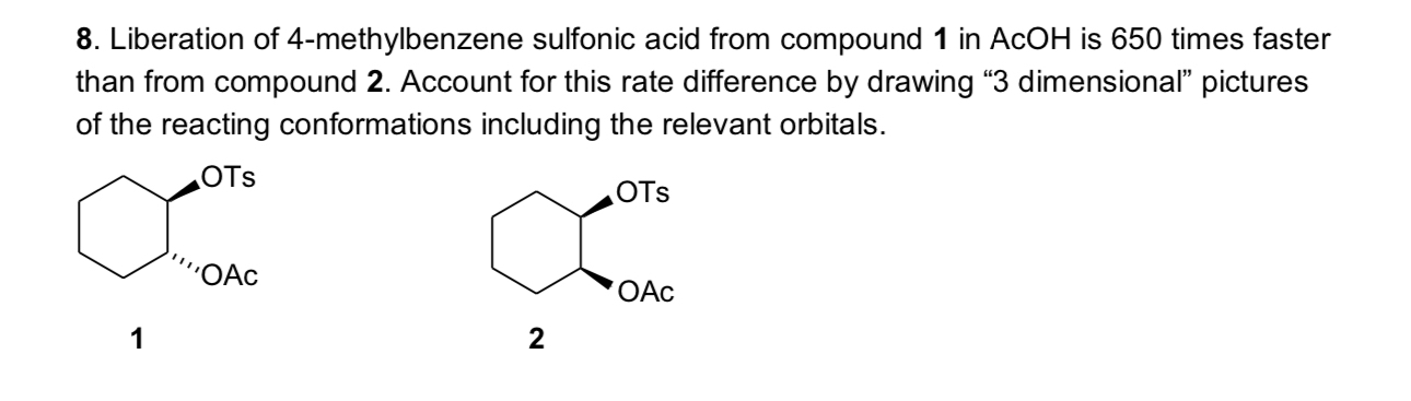 Solved Liberation Of Methylbenzene Sulfonic Acid From Chegg