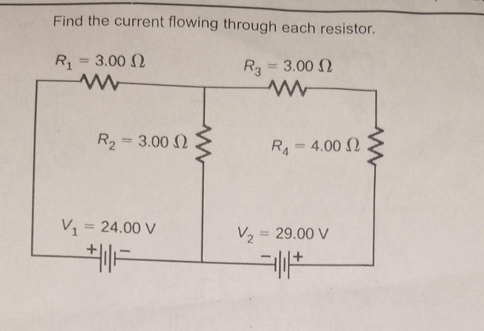 Solved Find The Current Flowing Through Each Resistor Chegg