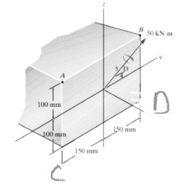 Solved Determine The Bending Stress At Corners A B C And Chegg