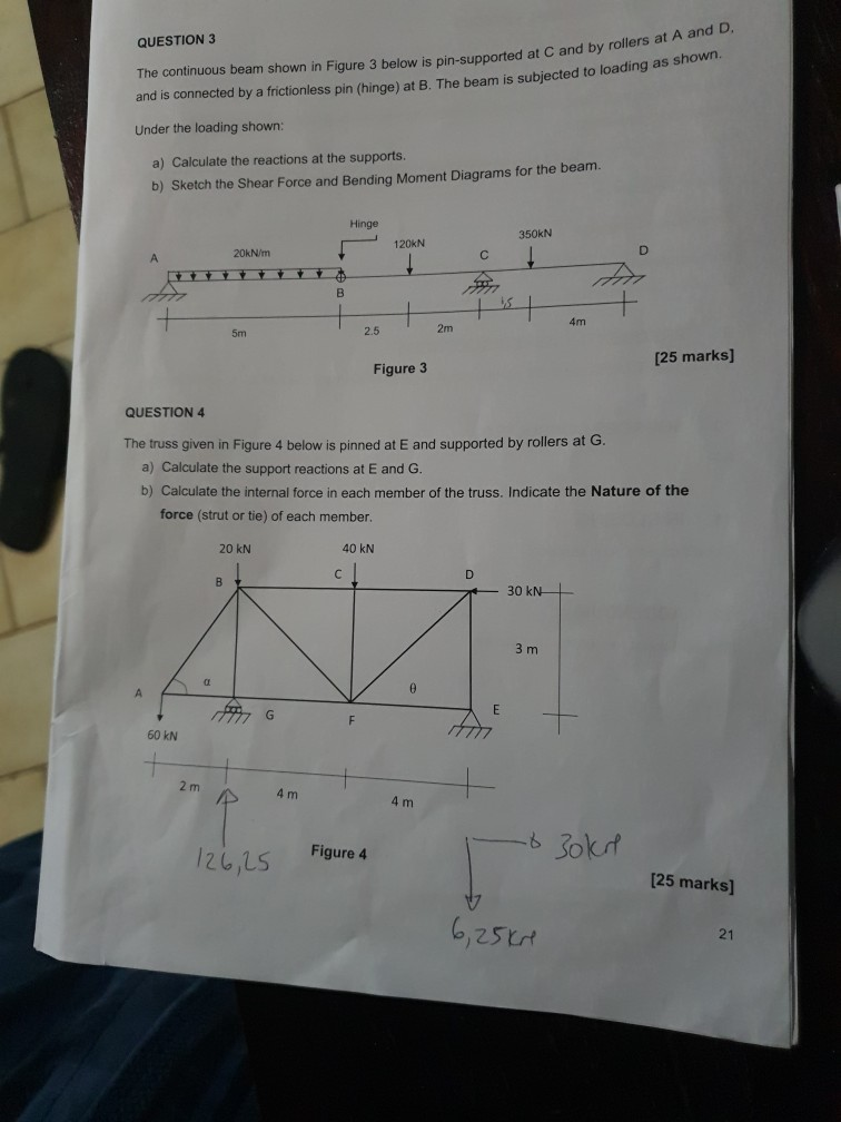 Solved QUESTION 3 The Continuous Beam Shown In Figure 3 Chegg