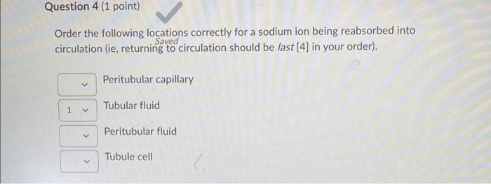 Solved Order The Following Locations Correctly For A Sodium Chegg