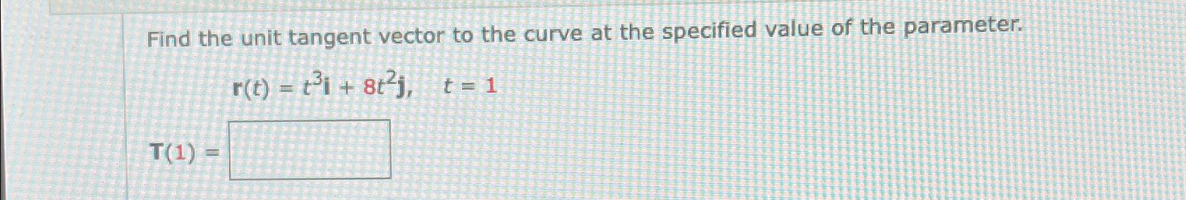 Solved Find The Unit Tangent Vector To The Curve At The Chegg