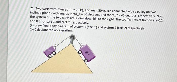 Solved Two Carts With Masses M Kg And M Kg Chegg