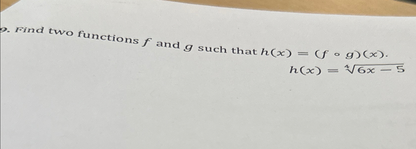 Find Two Functions F And G Such That Chegg