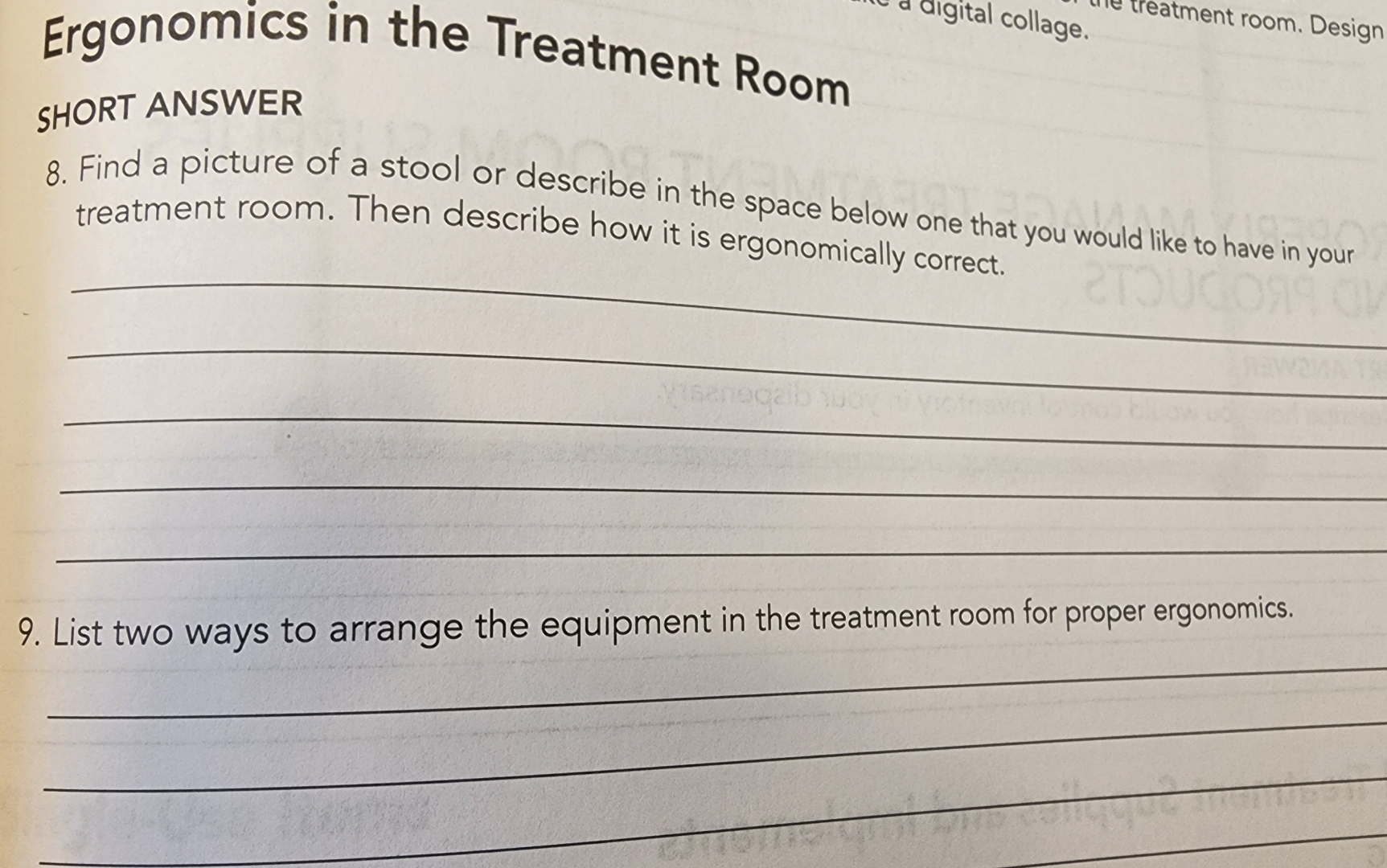 Solved Ergonomics In The Treatment Roomshort Answer Find Chegg