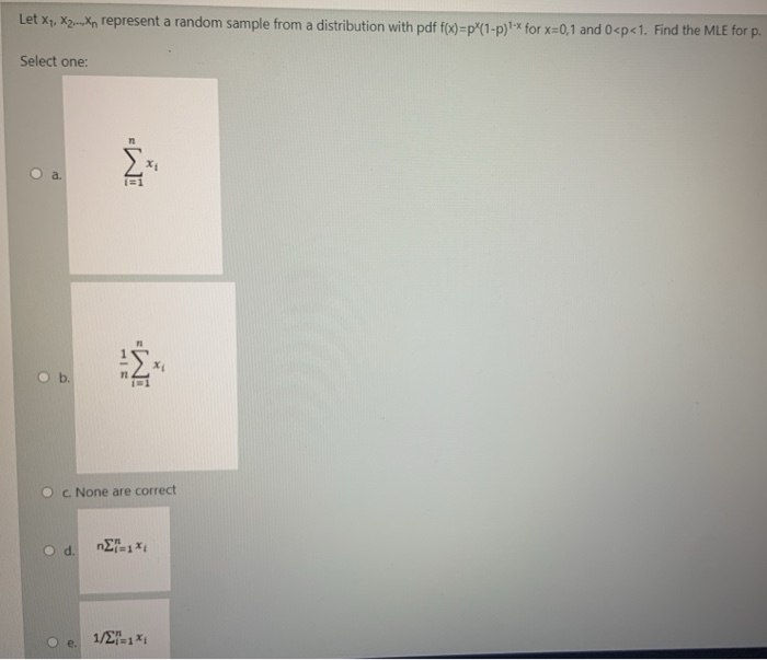 Solved Let X X Xn Represent A Random Sample From A Chegg