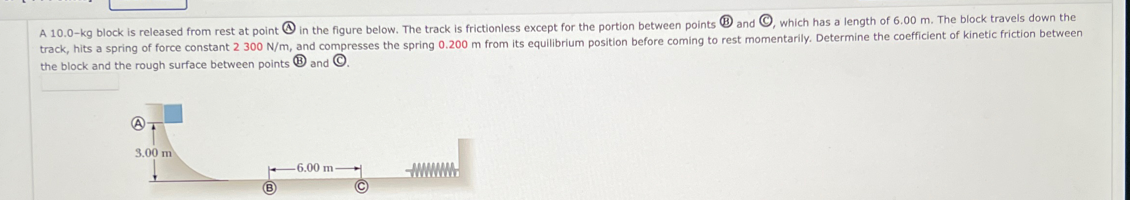 Solved A Kg Block Is Released From Rest At Point A Chegg