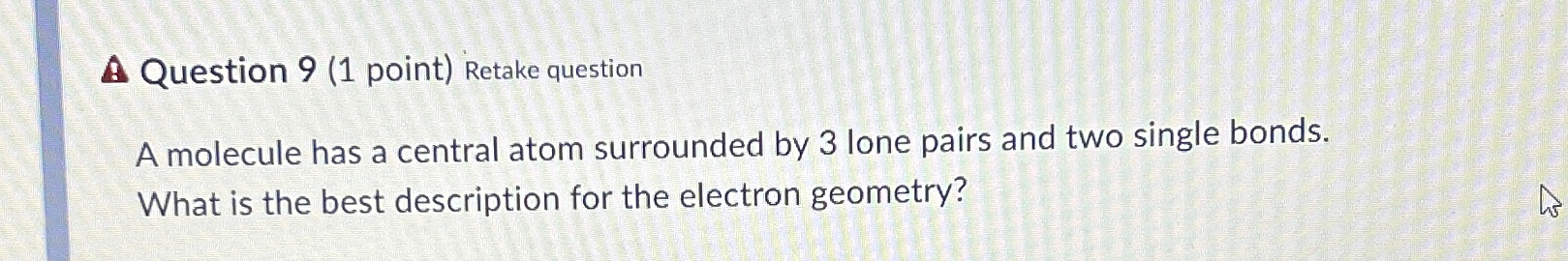 Solved A Question 9 1 Point Retake QuestionA Molecule Chegg