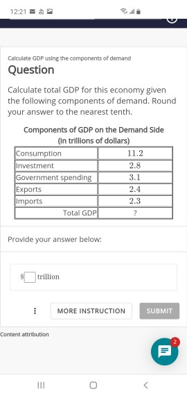 Solved 12 21 Calculate GDP Using The Components Of Demand Chegg