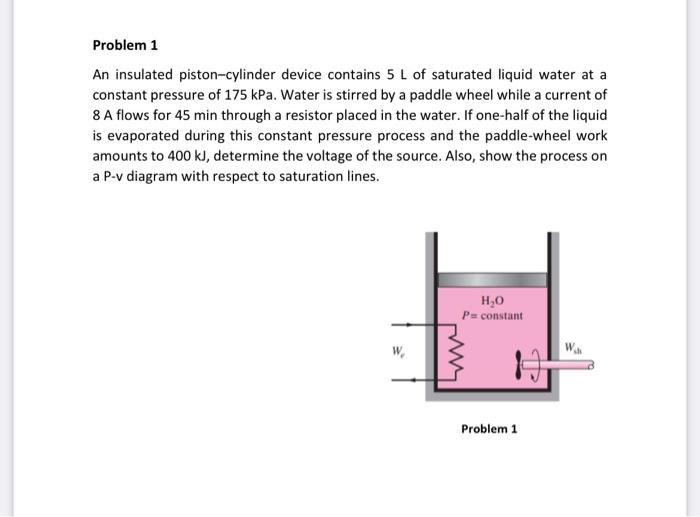 Solved An Insulated Piston Cylinder Device Contains L Of Chegg