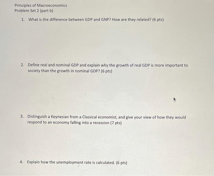 Solved Principles Of Macroeconomics Problem Set 2 Part B Chegg