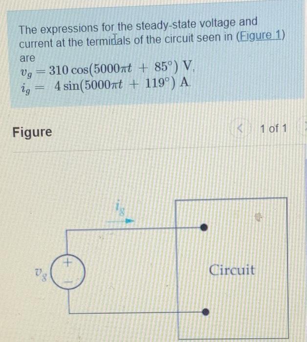 Solved The Expressions For The Steady State Voltage And Chegg