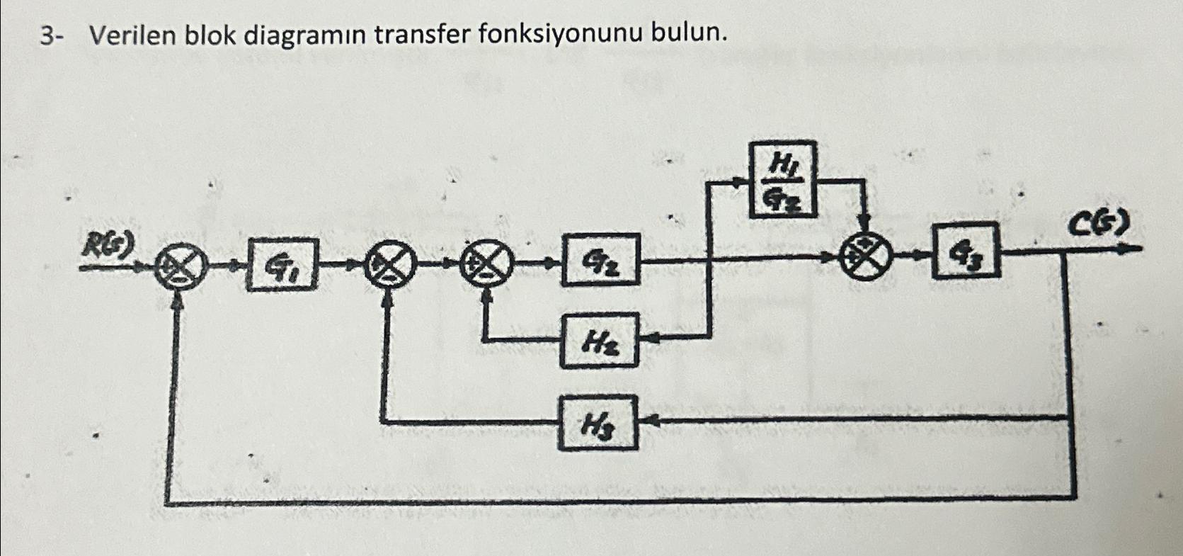 Solved Verilen Blok Diagram N Transfer Fonksiyonunu Chegg